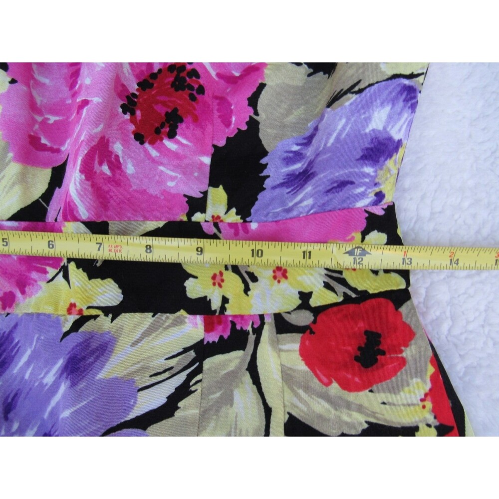 Banana Republic Dress Womens 2 Linen Blend Floral Sleeveless Lined Multicolor - Picture 11 of 16